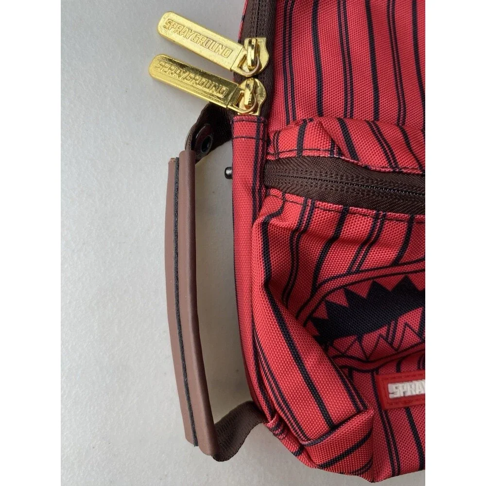 Sprayground Red Pinstripe Shark Teeth Crossbody Bag Shoulder Strap 910B1806NSZ